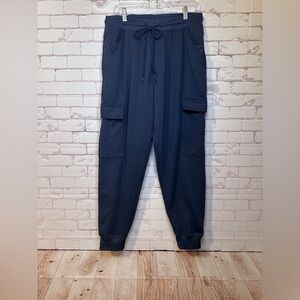 Men’s Navy Blue Cargo Joggers by Monument Size Xl 
Loungewear Running Casual